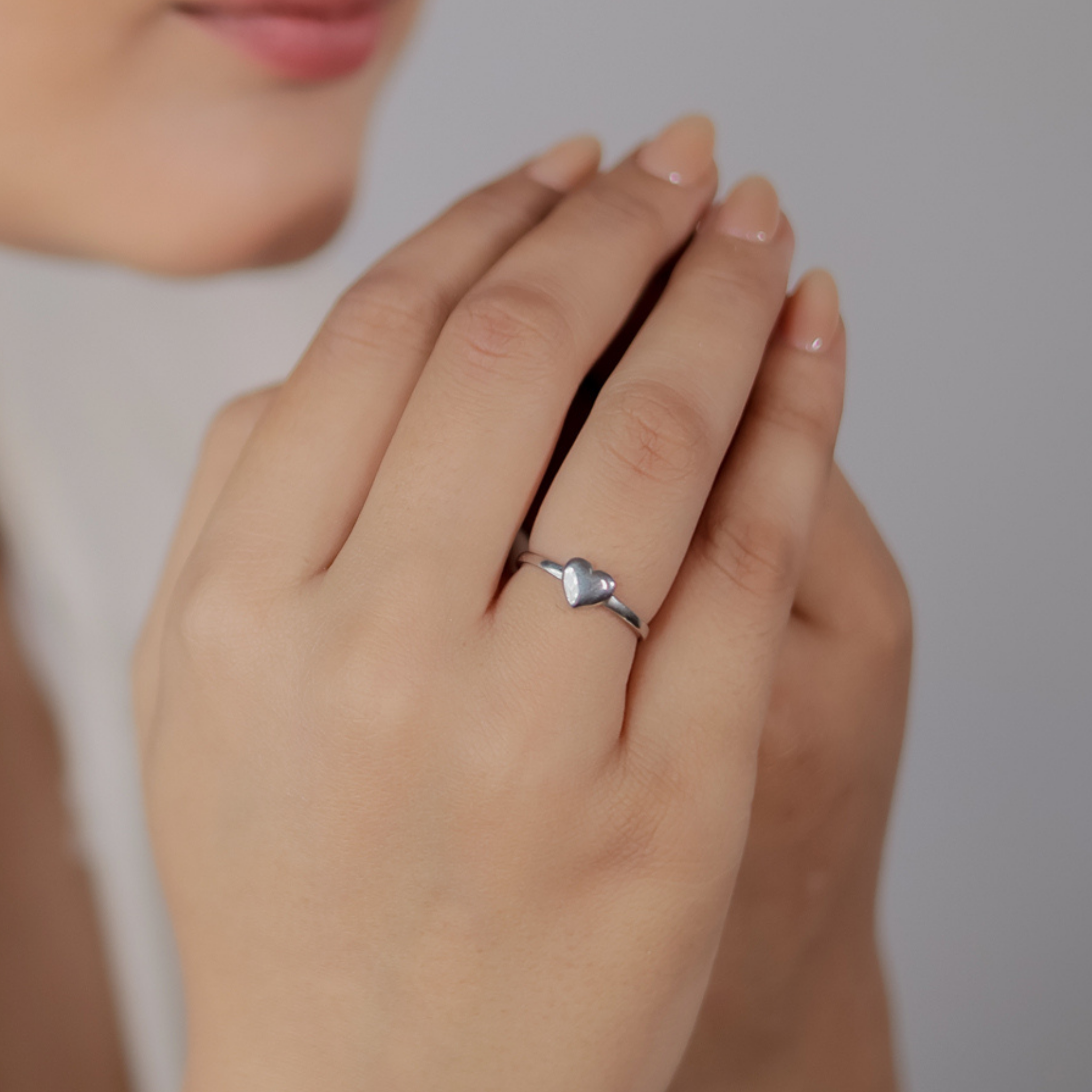 Valentine Heart Shape Tiny Promise Ring – Hallmarked 925 Sterling Silver Yellow Gold Plated | Elegant Party Wear Jewelry